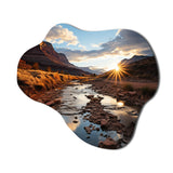 Sunset In Utah Mountain III - Asymmetric Metal Wall Art