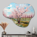 Vangogh Blooming Cherry Trees - Asymmetric Metal Wall Art