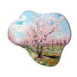 Vangogh Blooming Cherry Trees - Asymmetric Metal Wall Art