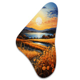 Vangogh Harvest Time In The Wheat Fields I - Asymmetric Metal Wall Art