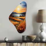 Vangogh Harvest Time In The Wheat Fields I - Asymmetric Metal Wall Art