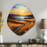 Vangogh Harvest Time In The Wheat Fields I - Asymmetric Metal Wall Art