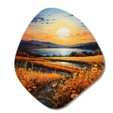 Vangogh Harvest Time In The Wheat Fields I - Asymmetric Metal Wall Art