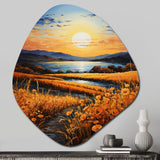 Vangogh Harvest Time In The Wheat Fields I - Asymmetric Metal Wall Art