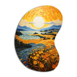 Vangogh Harvest Time In The Wheat Fields II - Asymmetric Metal Wall Art