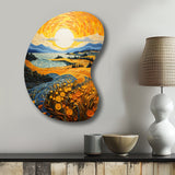 Vangogh Harvest Time In The Wheat Fields II - Asymmetric Metal Wall Art