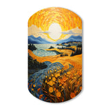 Vangogh Harvest Time In The Wheat Fields II - Asymmetric Metal Wall Art