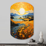 Vangogh Harvest Time In The Wheat Fields II - Asymmetric Metal Wall Art