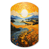 Vangogh Harvest Time In The Wheat Fields II - Asymmetric Metal Wall Art