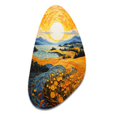 Vangogh Harvest Time In The Wheat Fields II - Asymmetric Metal Wall Art