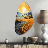 Vangogh Harvest Time In The Wheat Fields II - Asymmetric Metal Wall Art