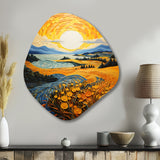 Vangogh Harvest Time In The Wheat Fields II - Asymmetric Metal Wall Art