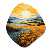 Vangogh Harvest Time In The Wheat Fields II - Asymmetric Metal Wall Art