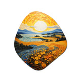 Vangogh Harvest Time In The Wheat Fields II - Asymmetric Metal Wall Art