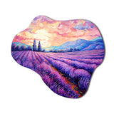 Vangogh Lavender Fields II - Asymmetric Metal Wall Art