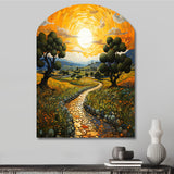 Vangogh Olive Grove In Province - Asymmetric Metal Wall Art