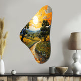 Vangogh Olive Grove In Province - Asymmetric Metal Wall Art