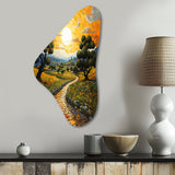 Vangogh Olive Grove In Province - Asymmetric Metal Wall Art