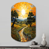 Vangogh Olive Grove In Province - Asymmetric Metal Wall Art