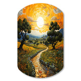 Vangogh Olive Grove In Province - Asymmetric Metal Wall Art