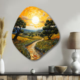 Vangogh Olive Grove In Province - Asymmetric Metal Wall Art