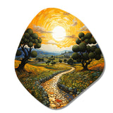 Vangogh Olive Grove In Province - Asymmetric Metal Wall Art