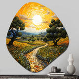 Vangogh Olive Grove In Province - Asymmetric Metal Wall Art