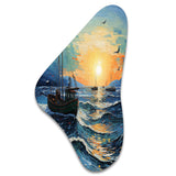 Vangogh Seascape With Fishing III - Asymmetric Metal Wall Art