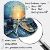 Vangogh Seascape With Fishing III - Asymmetric Metal Wall Art