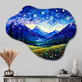 Vangogh Starry Night Over The Mountains - Asymmetric Metal Wall Art