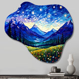 Vangogh Starry Night Over The Mountains - Asymmetric Metal Wall Art