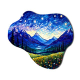 Vangogh Starry Night Over The Mountains - Asymmetric Metal Wall Art