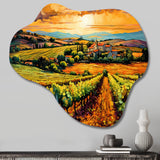 Vangogh Sunlit Vineyards I - Asymmetric Metal Wall Art