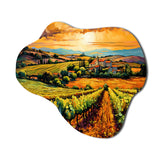 Vangogh Sunlit Vineyards I - Asymmetric Metal Wall Art