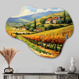 Vangogh Sunlit Vineyards II - Asymmetric Metal Wall Art