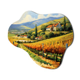 Vangogh Sunlit Vineyards II - Asymmetric Metal Wall Art