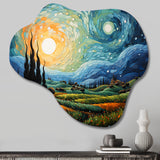 Vangogh The Swaying Cypress II - Asymmetric Metal Wall Art