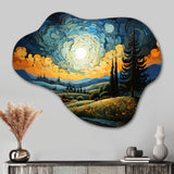 Vangogh The Swaying Cypress III - Asymmetric Metal Wall Art