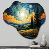 Vangogh The Swaying Cypress III - Asymmetric Metal Wall Art