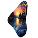 Vangogh Twilight Reflections Pointillism - Asymmetric Metal Wall Art