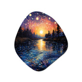 Vangogh Twilight Reflections Pointillism - Asymmetric Metal Wall Art