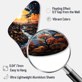 Vangogh Village At Sunset I - Asymmetric Metal Wall Art