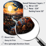 Vangogh Village At Sunset I - Asymmetric Metal Wall Art