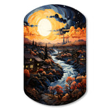 Vangogh Village At Sunset I - Asymmetric Metal Wall Art