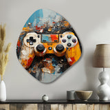 Colorful Video Game Gameplay Delight II - Asymmetric Metal Wall Art