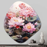 Vietnam Lotus Pond Serenade - Asymmetric Metal Wall Art