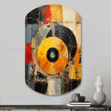 Colorful Retro Vinyl I - Asymmetric Metal Wall Art