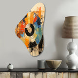 Vinyl Record Retro Vinyl II - Asymmetric Metal Wall Art