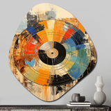 Vinyl Record Retro Vinyl II - Asymmetric Metal Wall Art