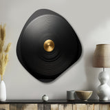 Black and Gold Vinyl Serenade II - Asymmetric Metal Wall Art